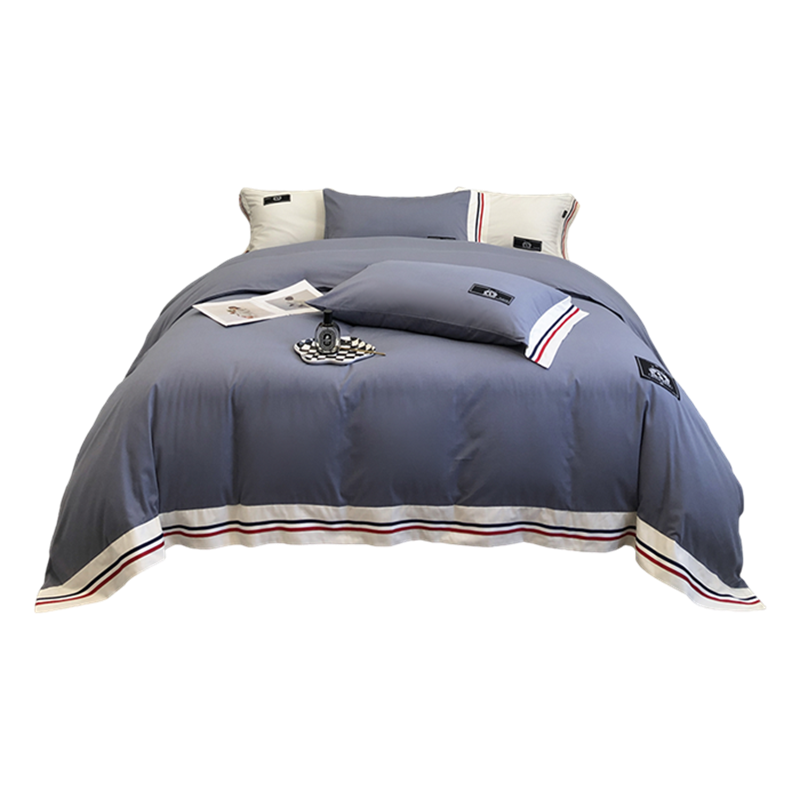 伊伊爱全棉宽边TB时尚生活布鲁兰四件套200*230cm  TJ0KZ02301904（套） 布鲁兰